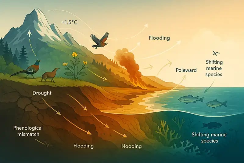 Threat Multiplier – Climate‐Change Impacts on Hotspot Biodiversity