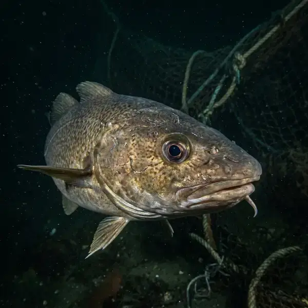 North Sea cod on a fishing vessel deck illustrating overfishing and overexploitation of marine biodiversity in UK waters